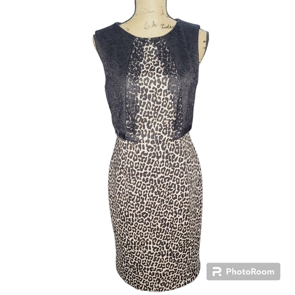 Karl Lagerfeld Dresses & Skirts - Karl Lagerfeld Paris Mob Wife Leopard Black Lace Dress size 6